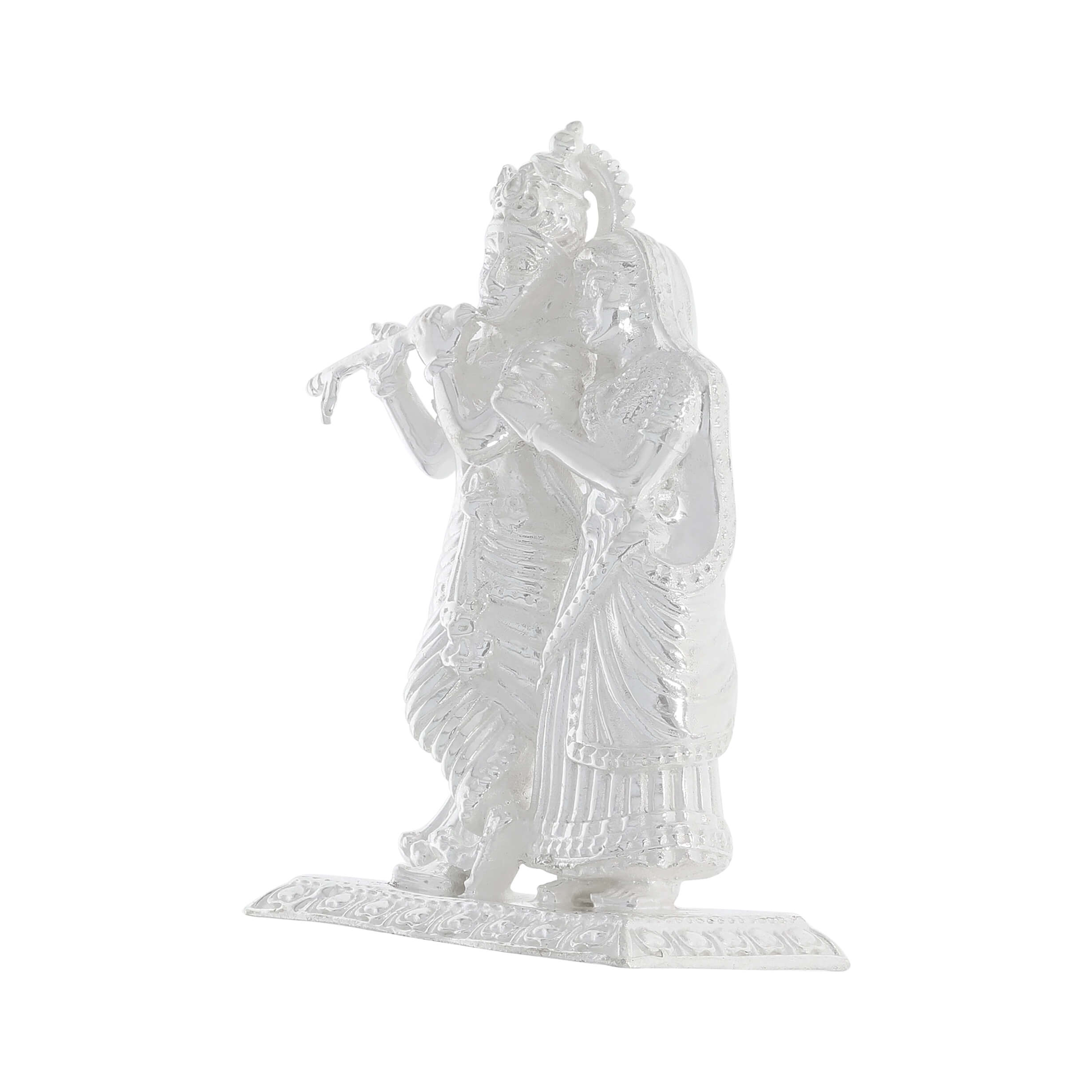 Benevolent Grace Silver Radha Krishna Idol