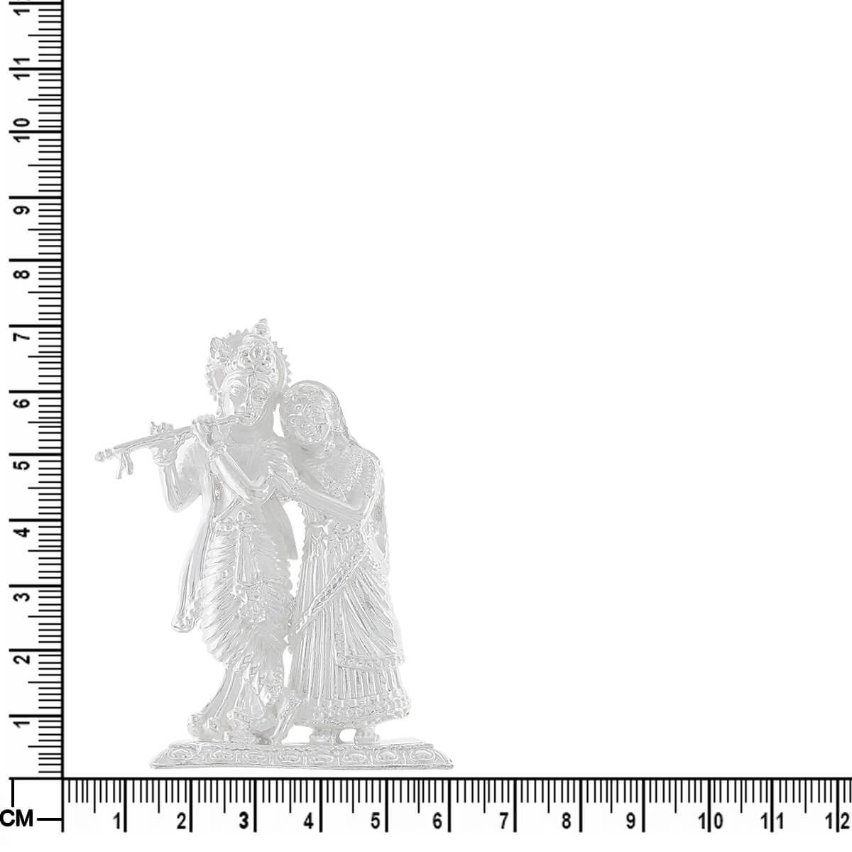 Benevolent Grace Silver Radha Krishna Idol