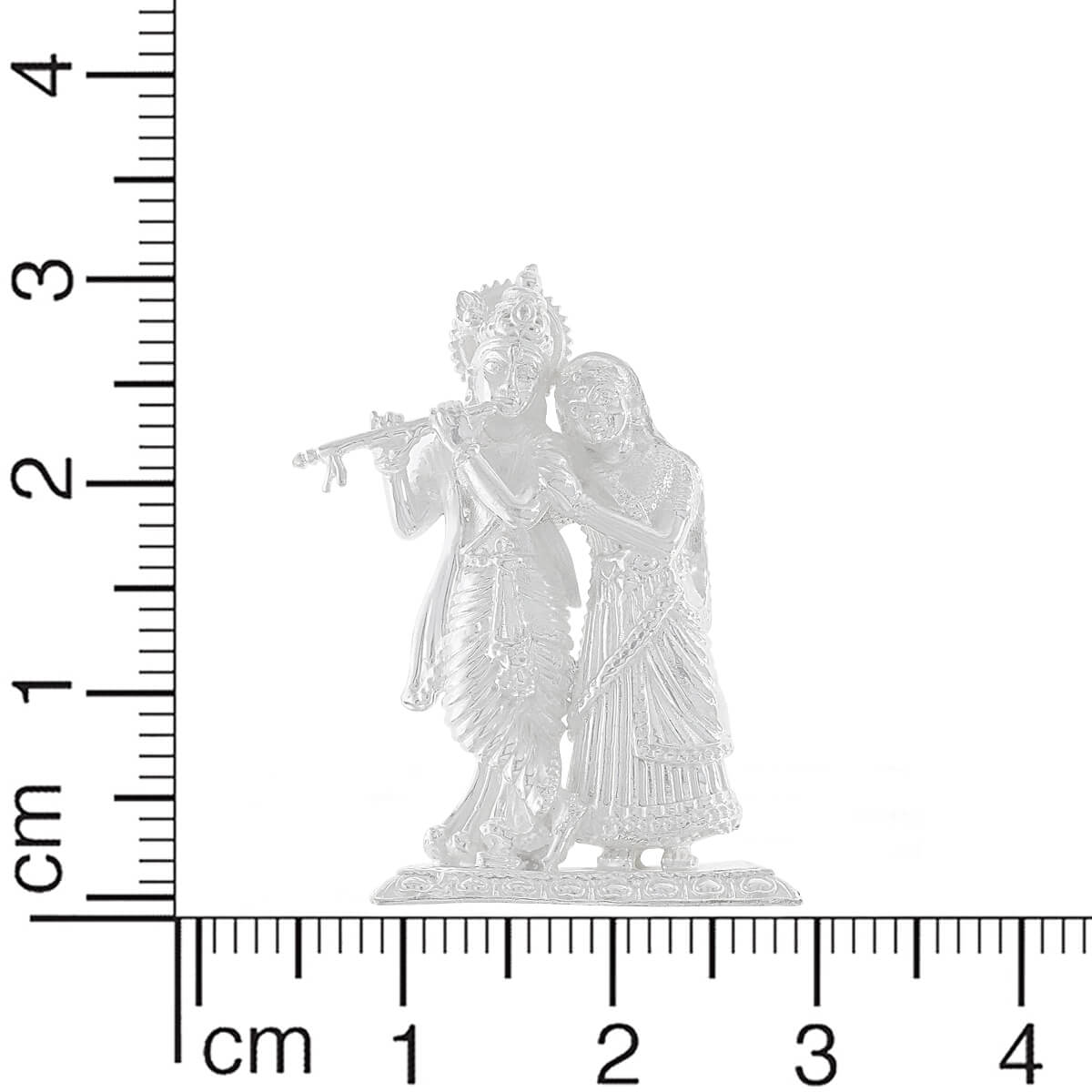 Holy Majestic Silver Radha Krishna Idol