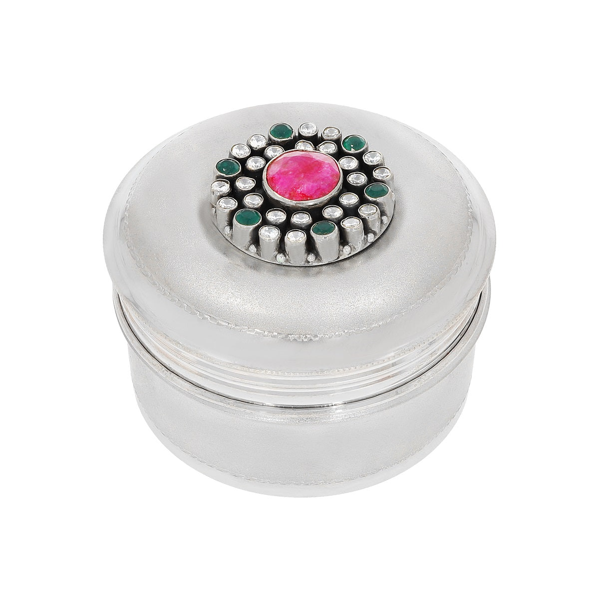 Classy Glaze Silver Kumkum Box