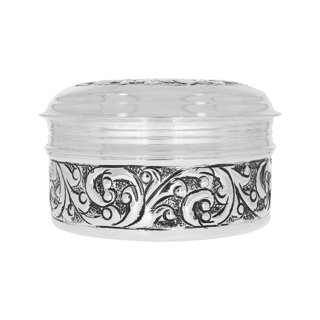 Mesmeric Elegance Silver Kumkum Box