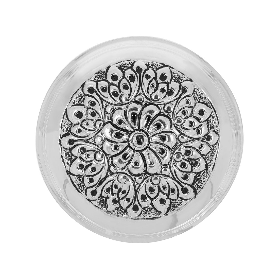 Mesmeric Elegance Silver Kumkum Box