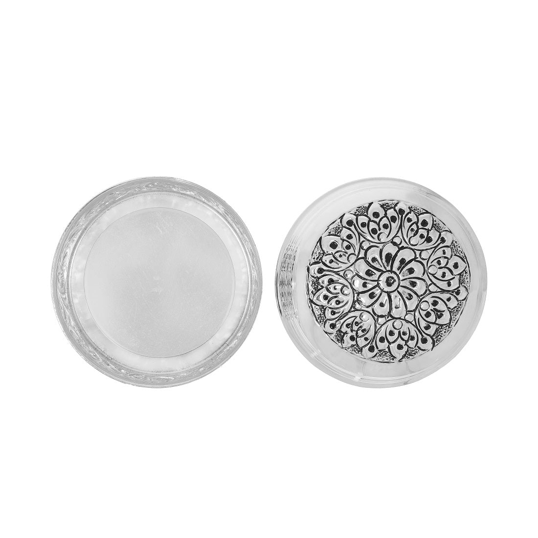 Mesmeric Elegance Silver Kumkum Box