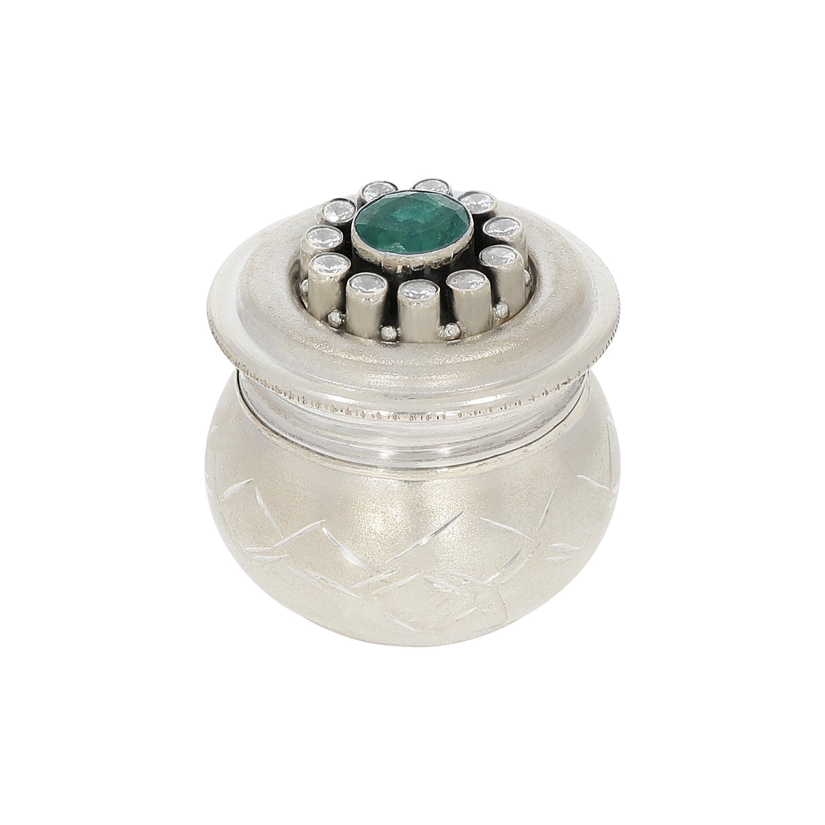 Refined Gleam Silver Kumkum Box