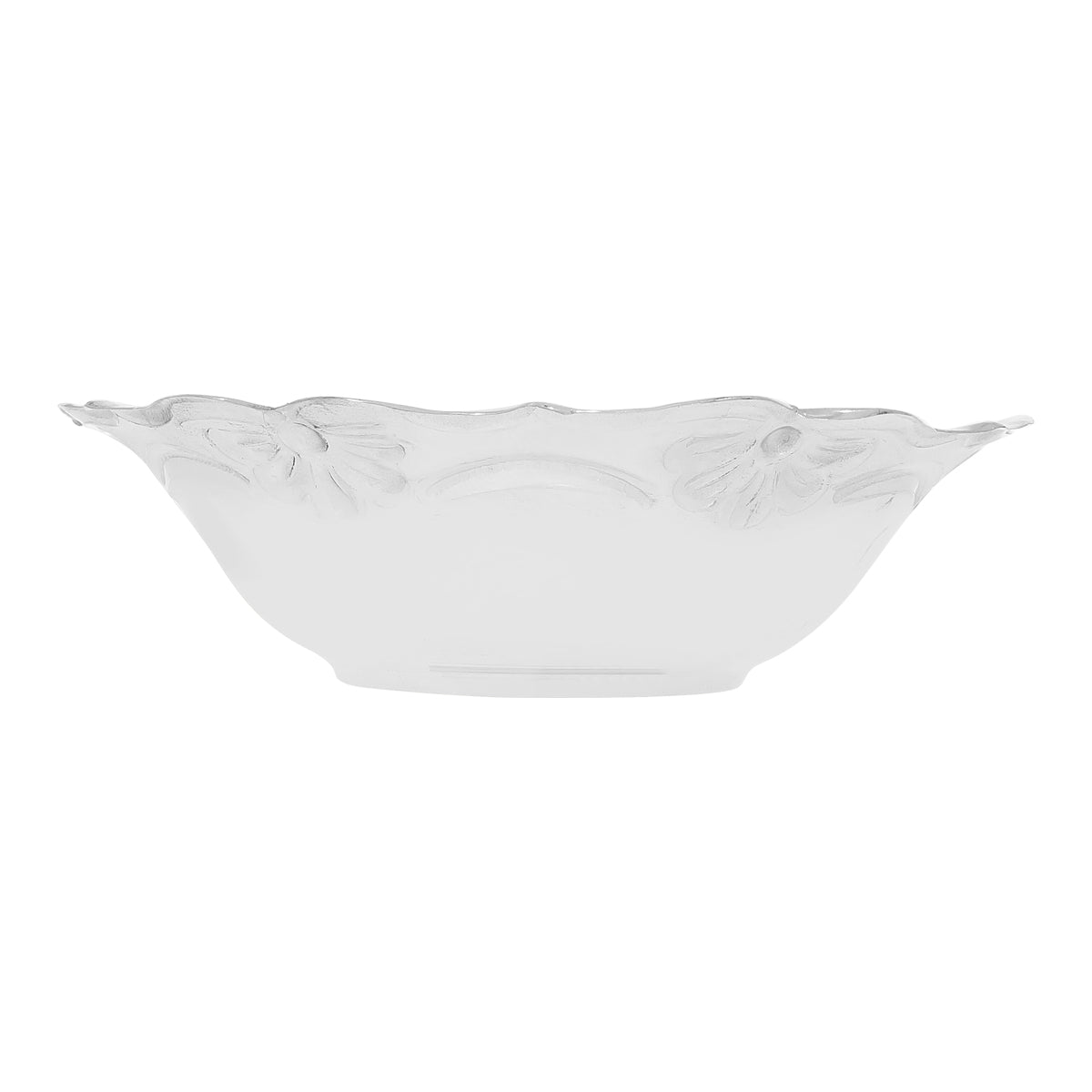Lustrous Floral Style Silver Bowl