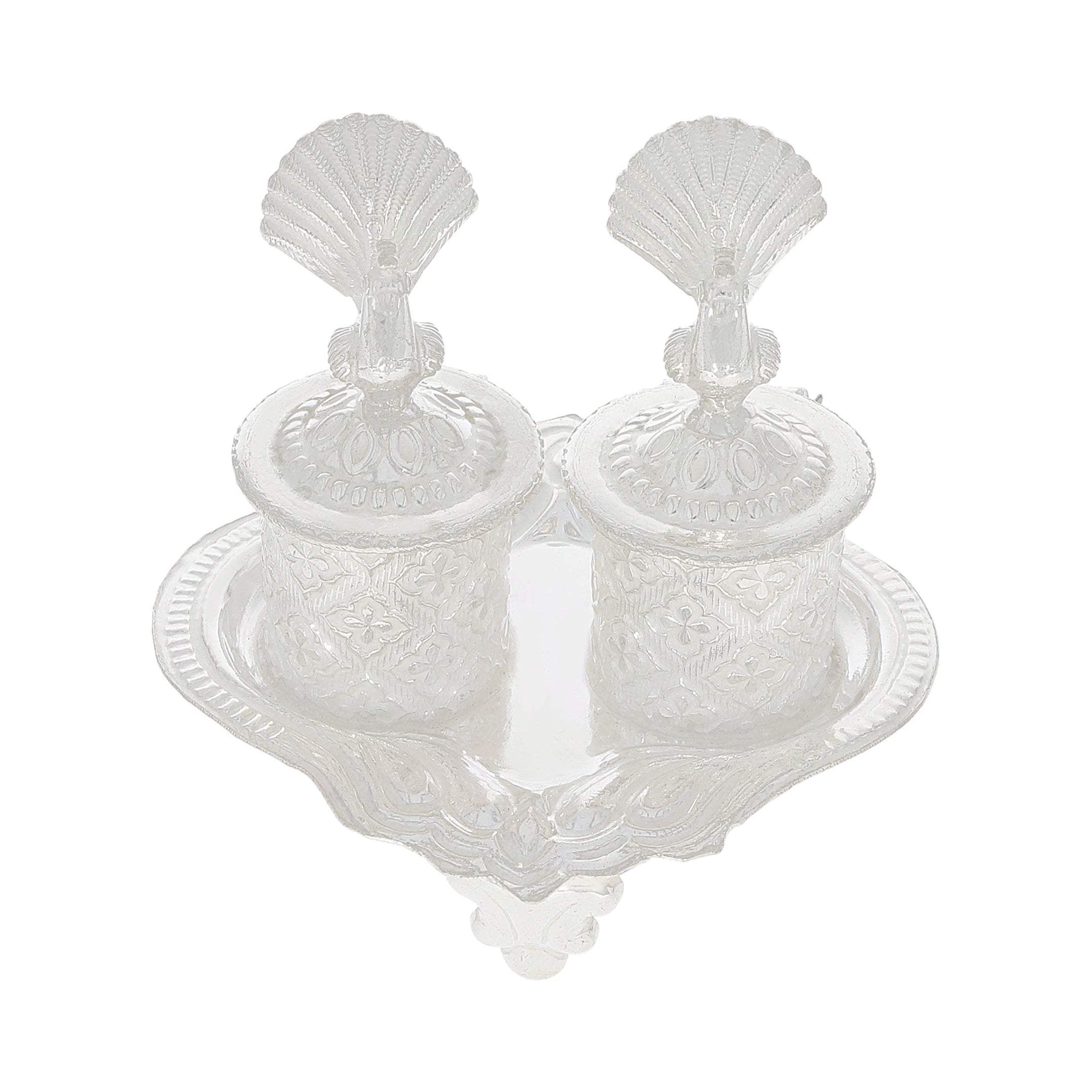 Elegant Shimmer Silver Karanda