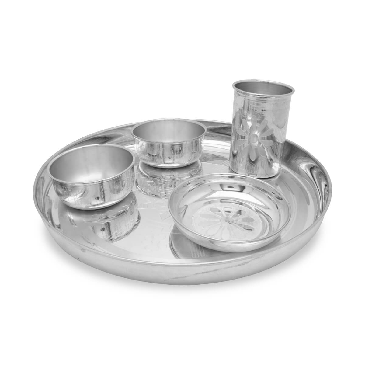 Luxurious Shine Silver Dinner Set