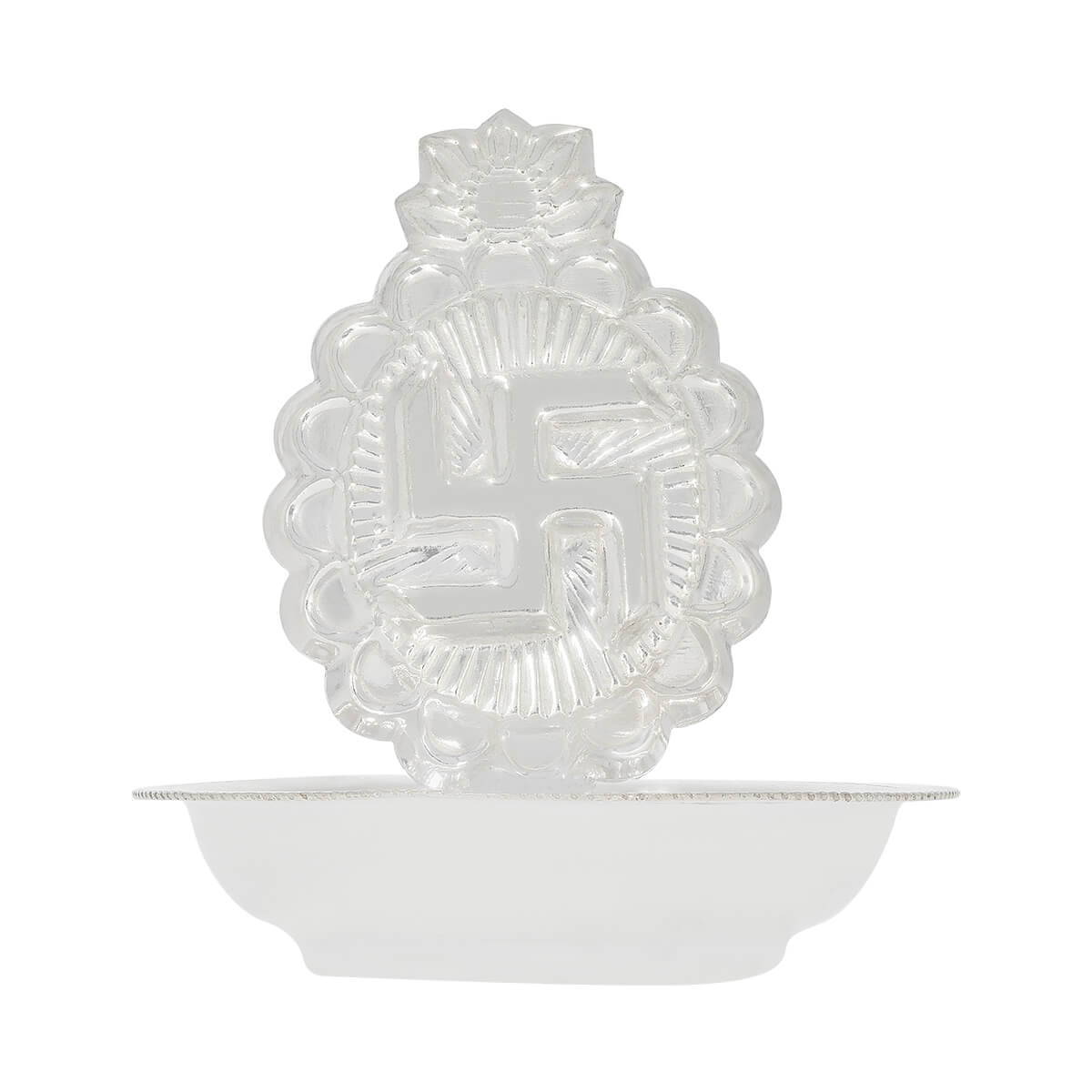 Divine Swastik Design Silver Agarbatti Stand
