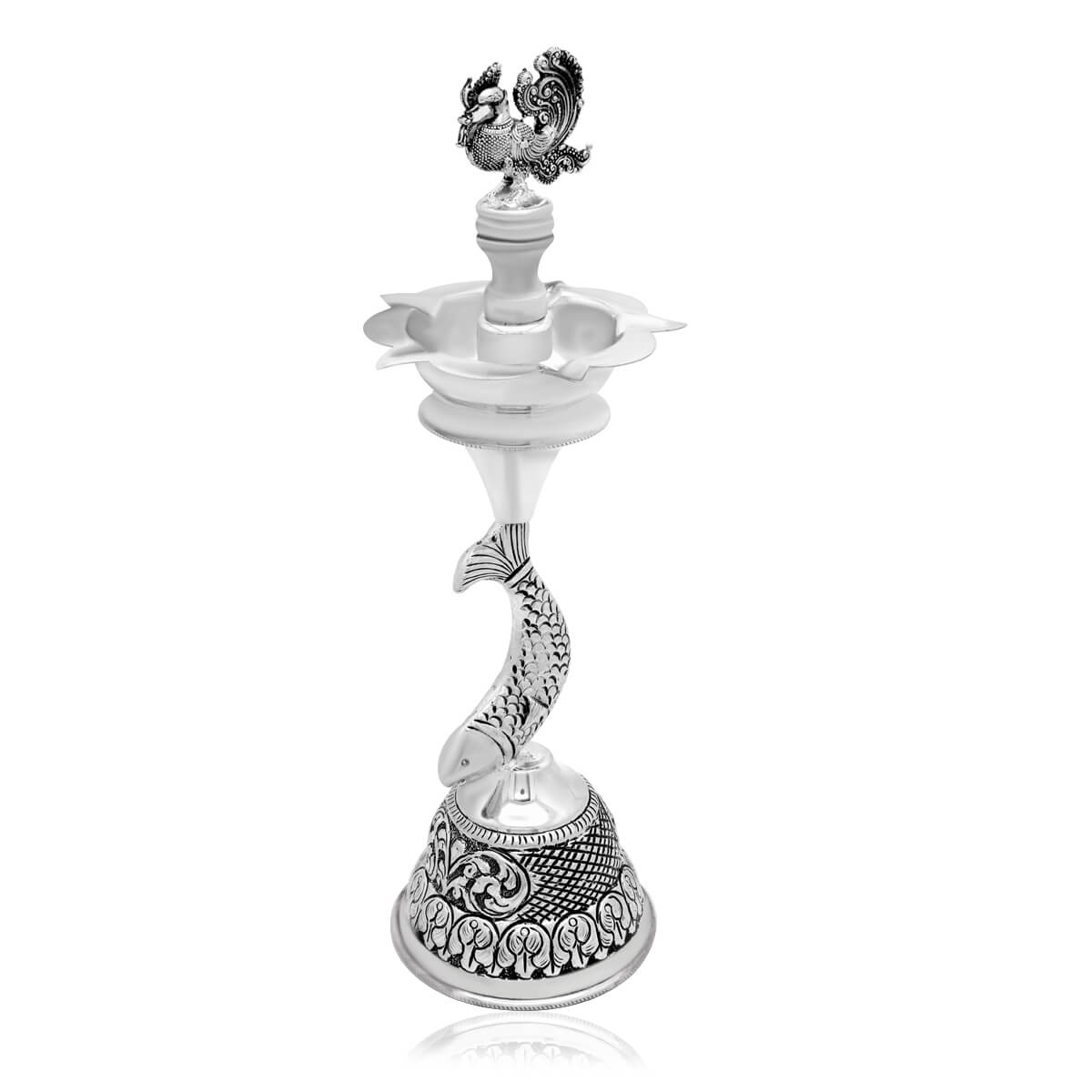 Exquisite Shine Fish Motif Silver Samai