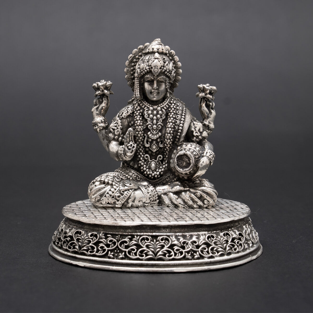 Scared Majestic Silver Laxmi Idol