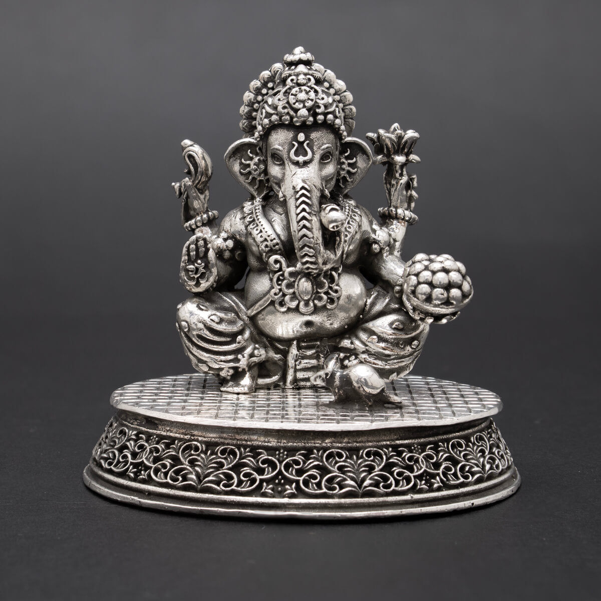 Celestial Elegance Silver Ganesh Murti