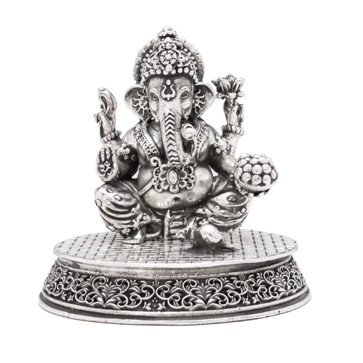 Celestial Elegance Silver Ganesh Murti