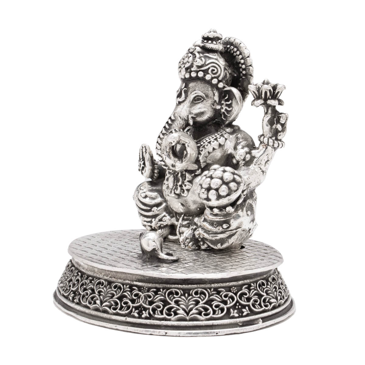 Celestial Elegance Silver Ganesh Murti