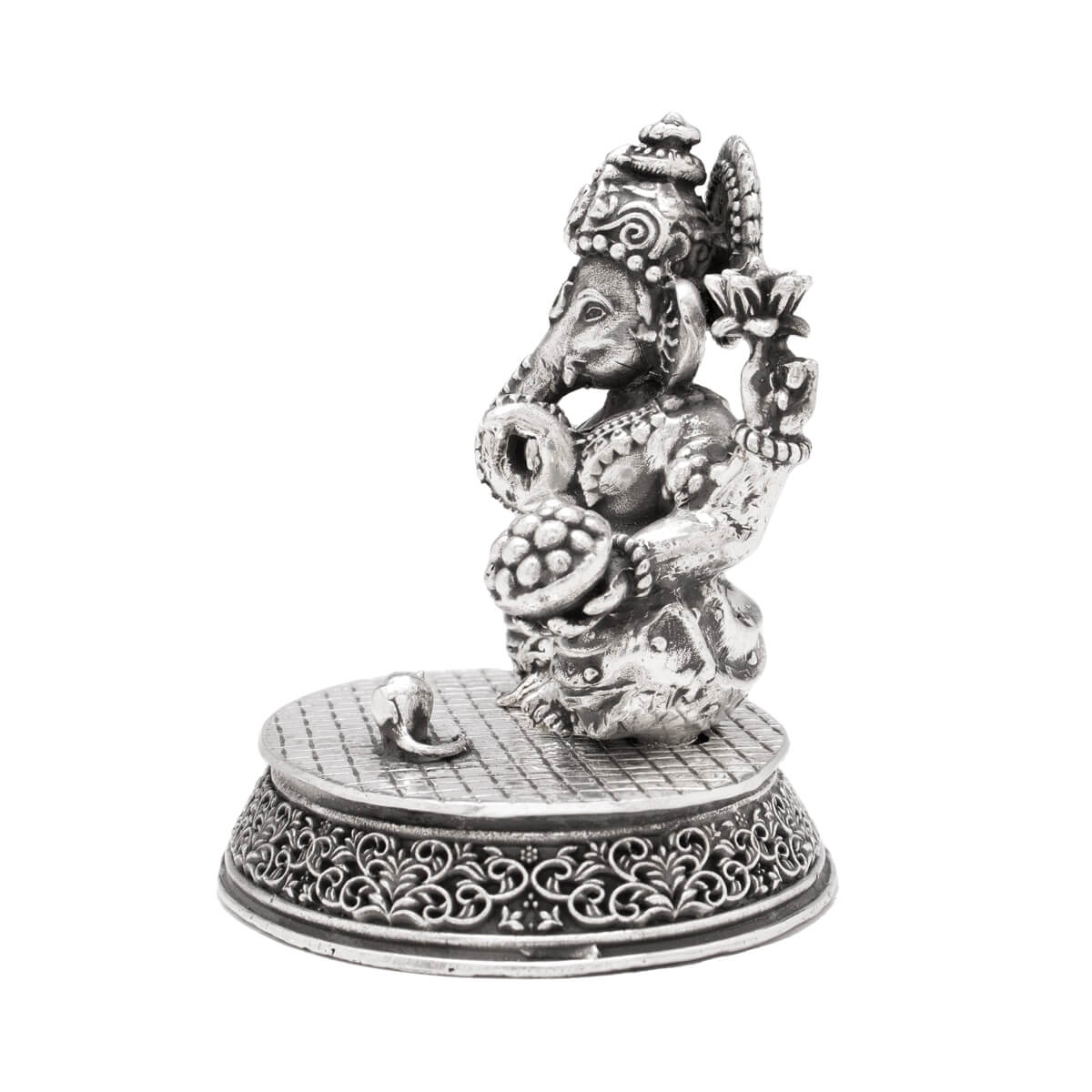 Celestial Elegance Silver Ganesh Murti