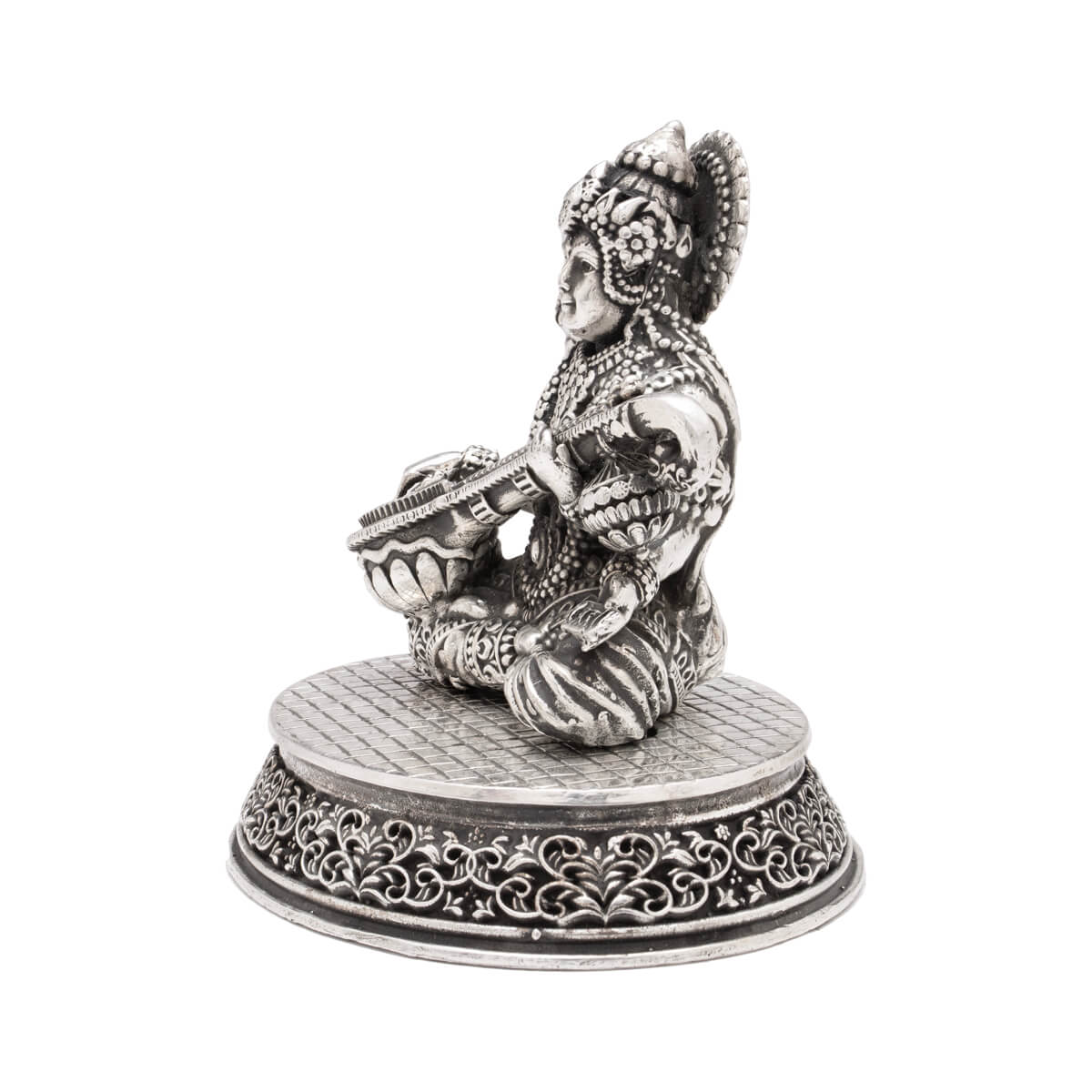 Holy Grace Goddess Saraswati Silver Idol