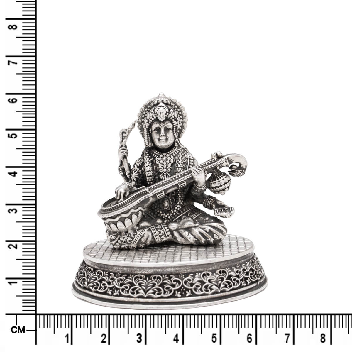 Holy Grace Goddess Saraswati Silver Idol