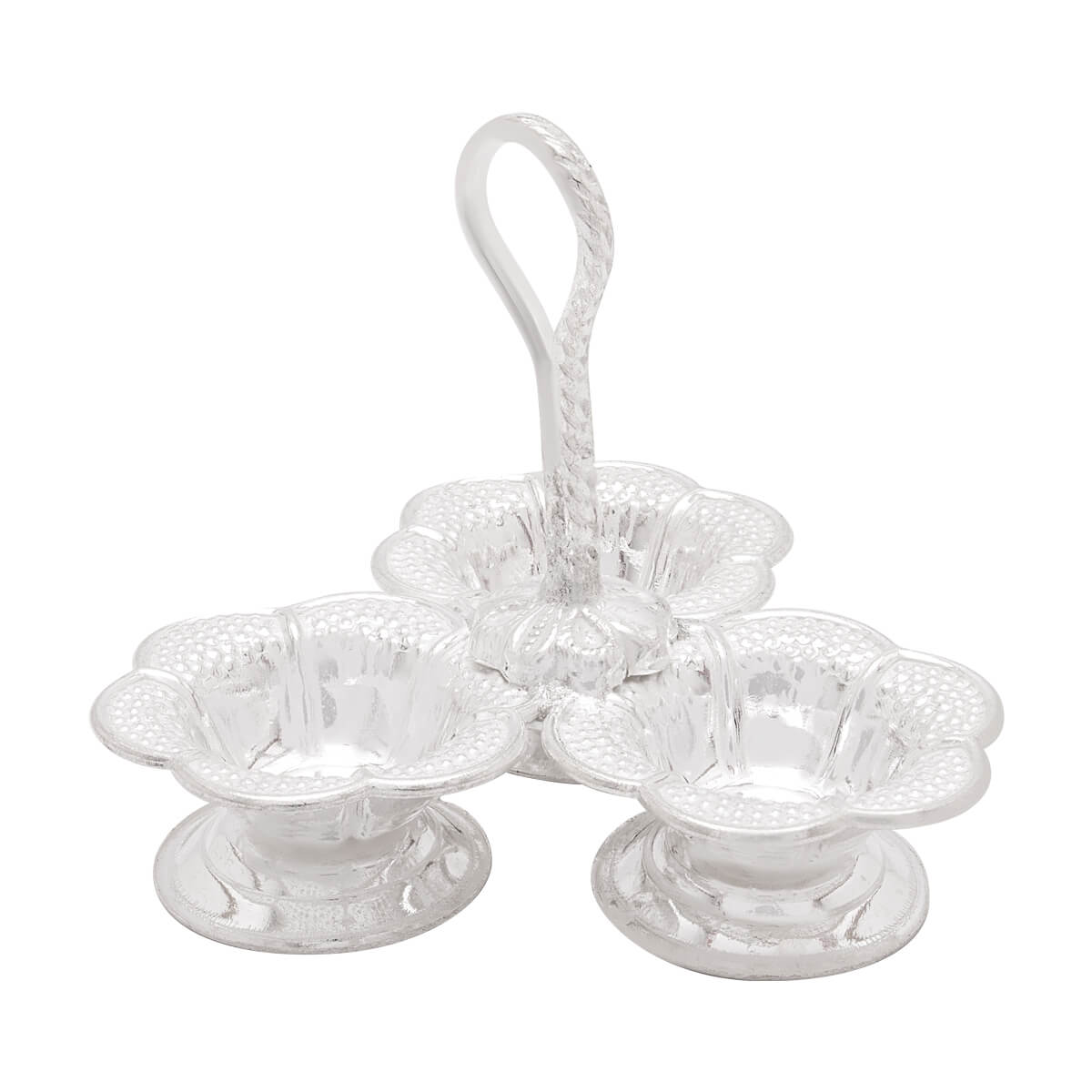 Captivating Floral Shimmer Silver Karanda