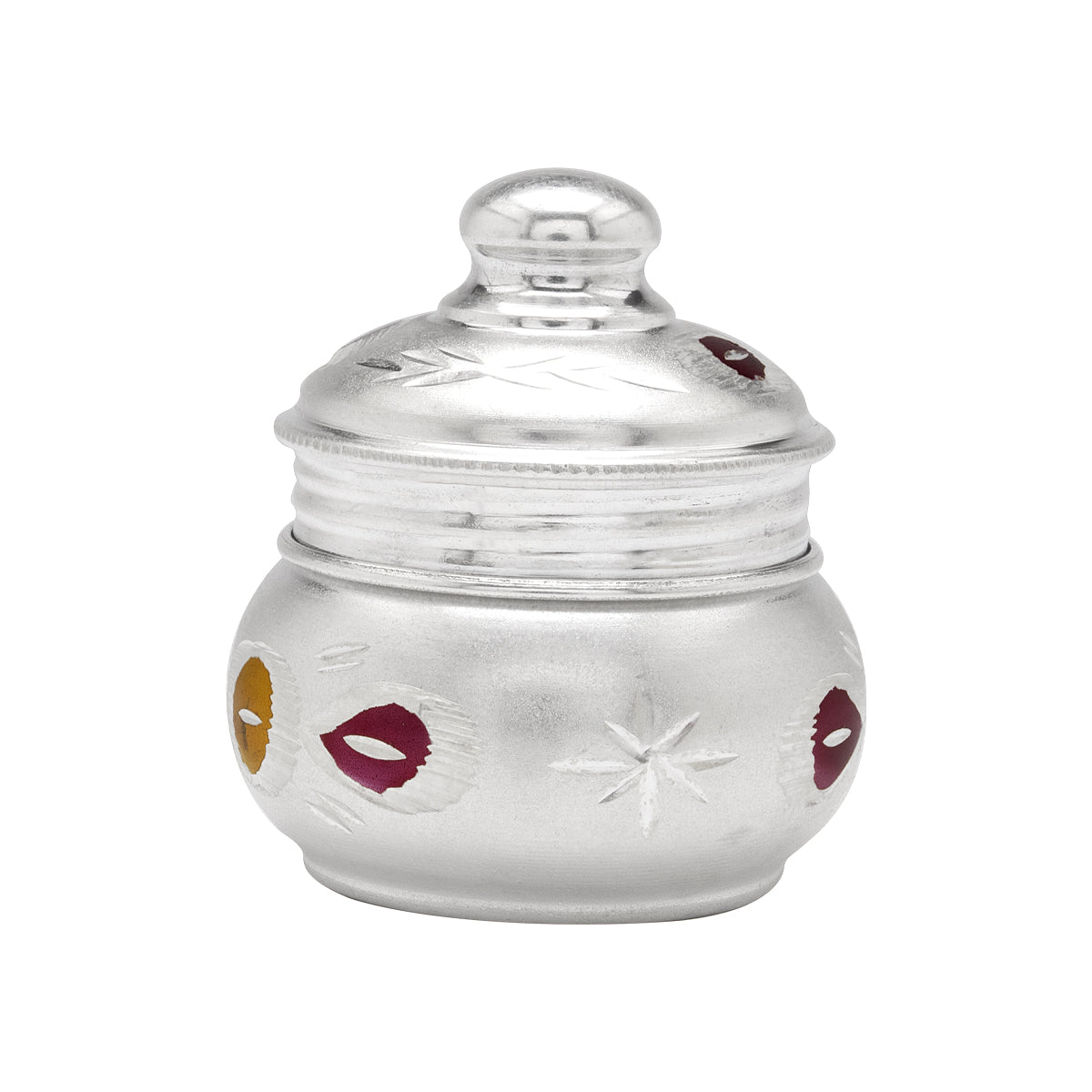 Subtle Glow Silver Kumkum Box