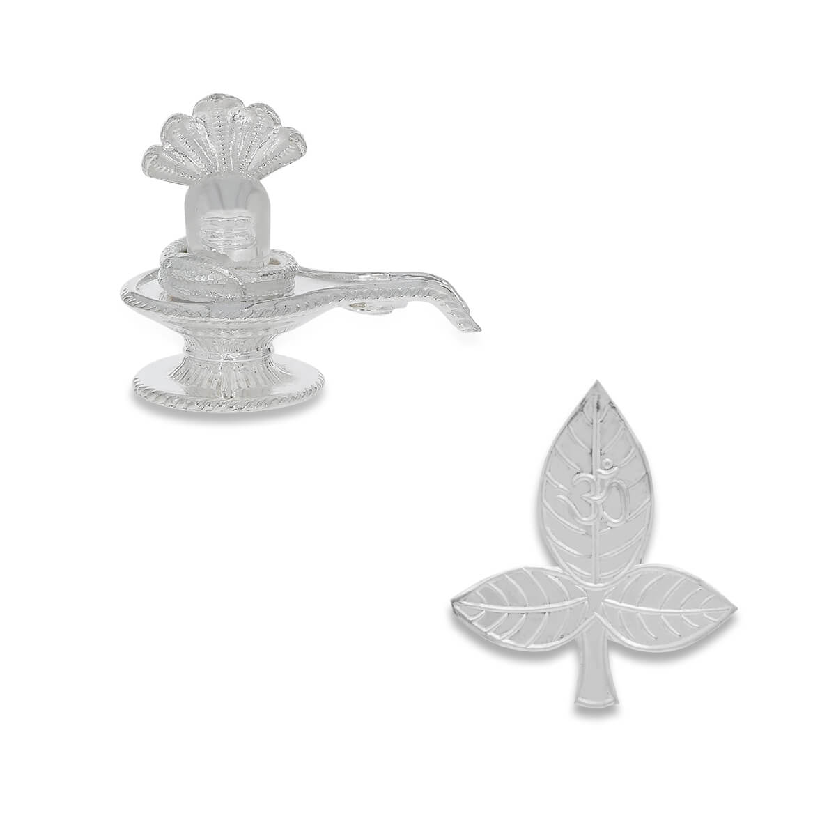 Divine Shimmer Silver Shivling-Bell Pan