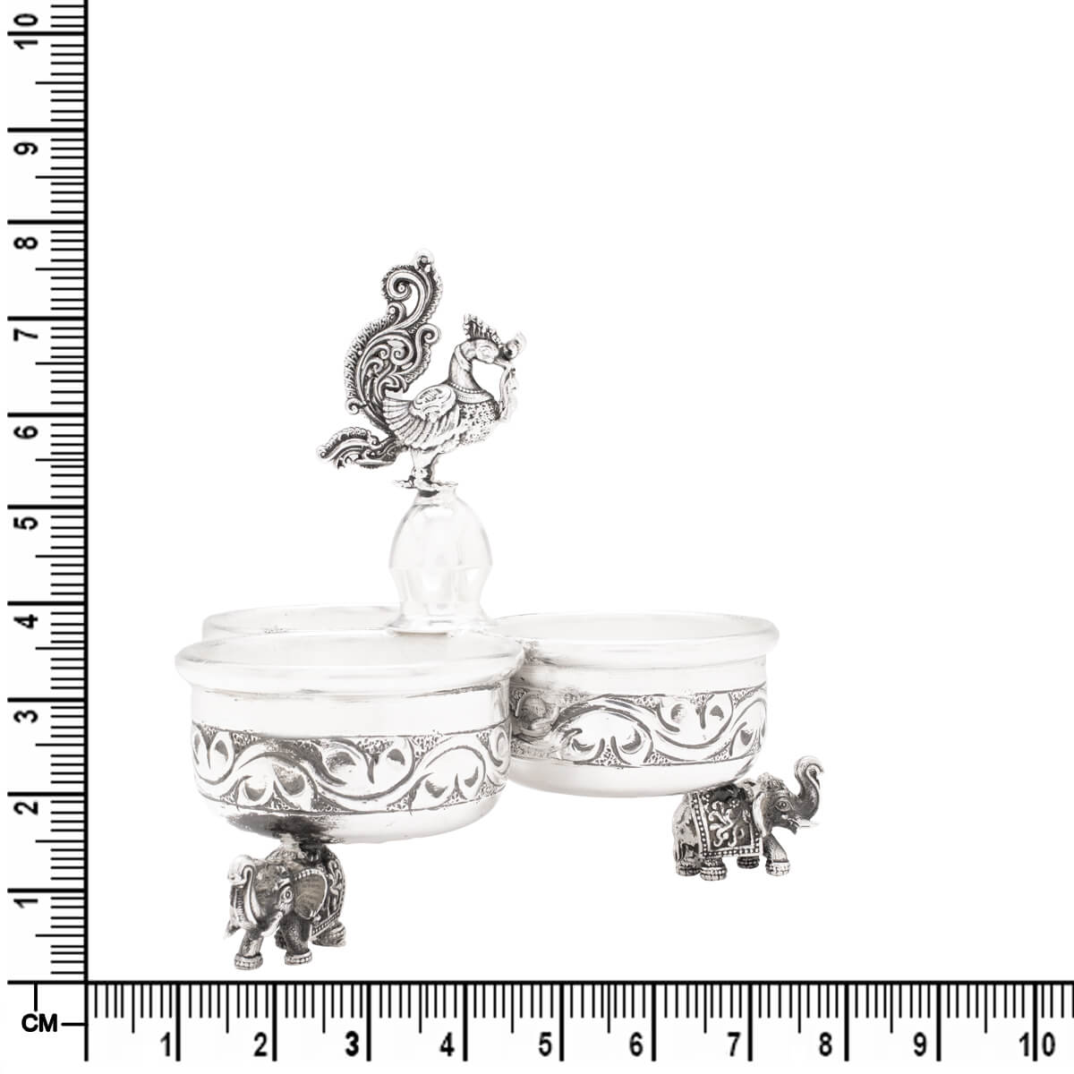 Royal Shimmer Silver Peacock Jodwati Karanda