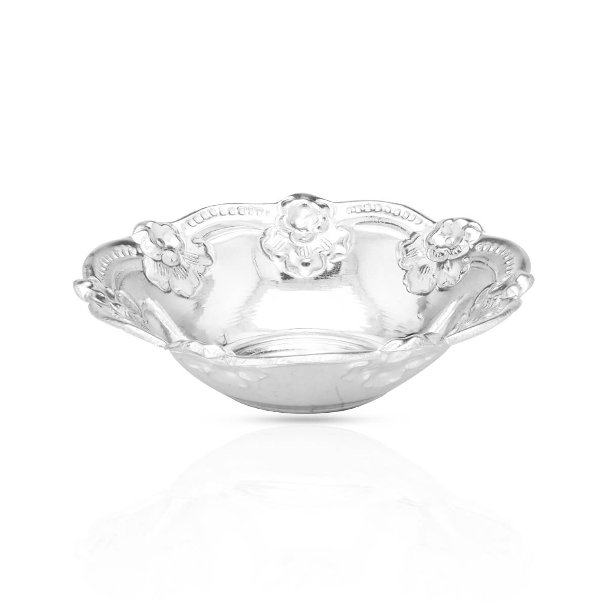 Exclusive Floral Motif Silver Bowl
