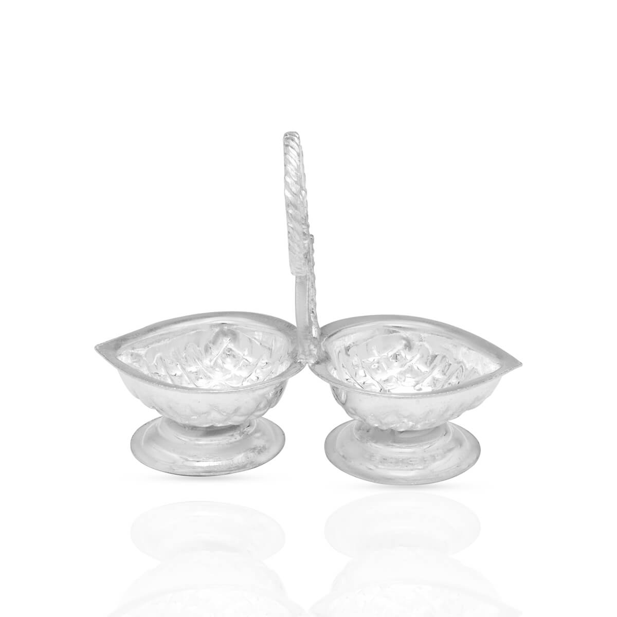 Delicate Shimmer Silver Jodwati Karanda