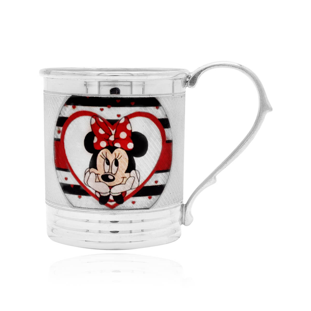 Gleaming Adorable Minnie Mouse Silver Mug