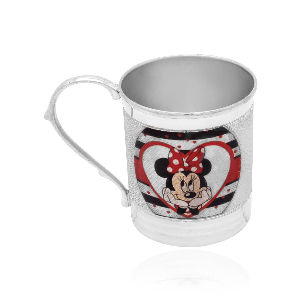 Gleaming Adorable Minnie Mouse Silver Mug