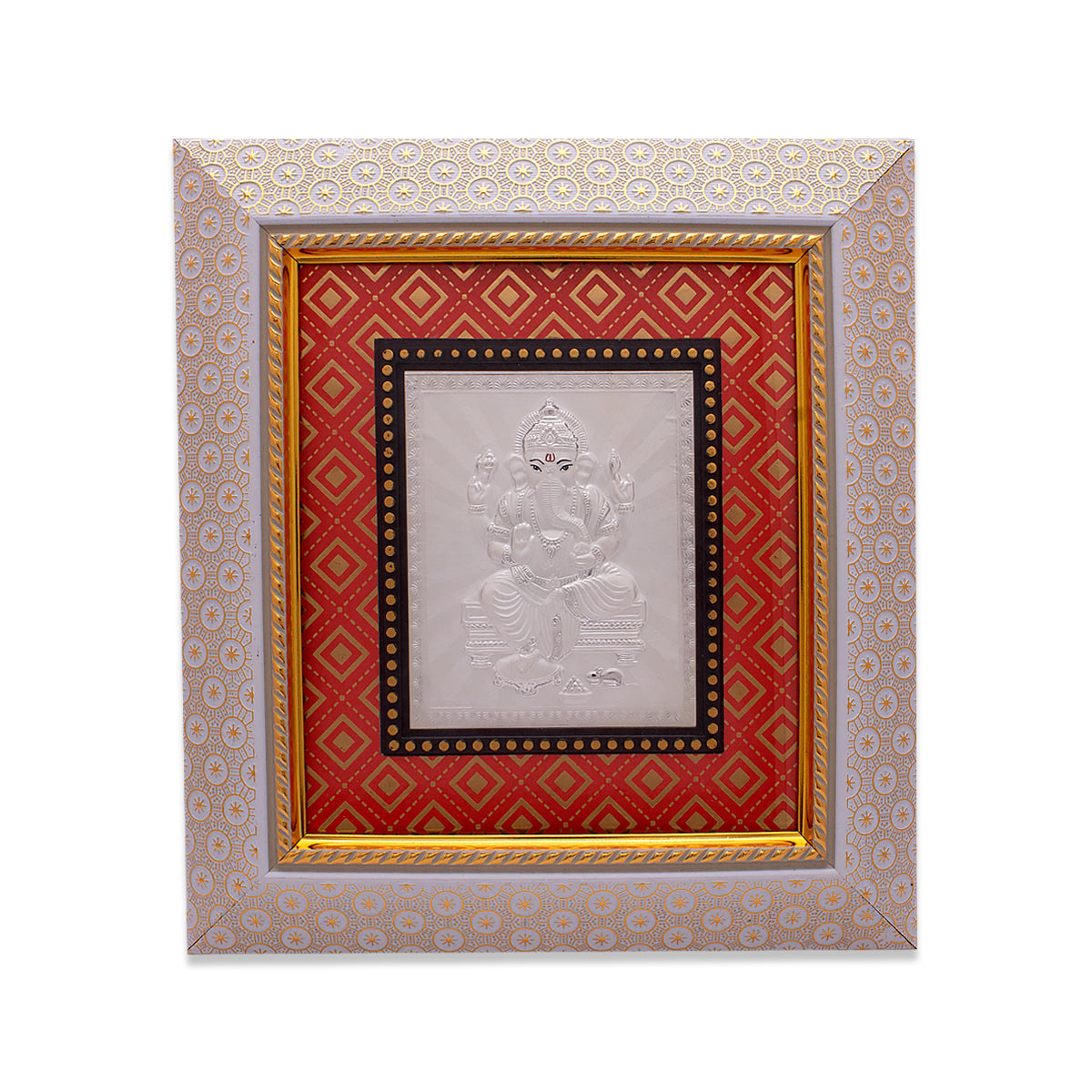 Divine Silver Ganesha Frame