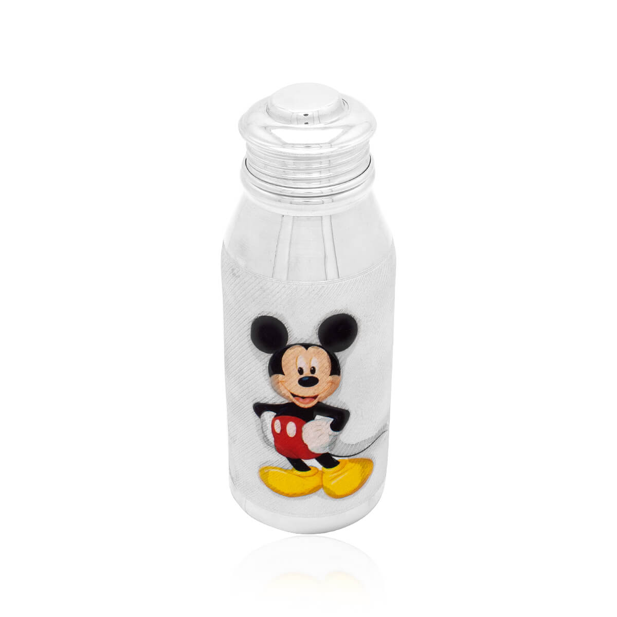 Cheerful Micky Mouse Silver Bottle