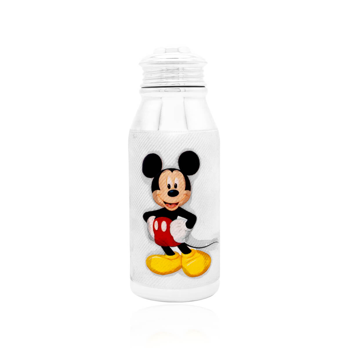 Cheerful Micky Mouse Silver Bottle