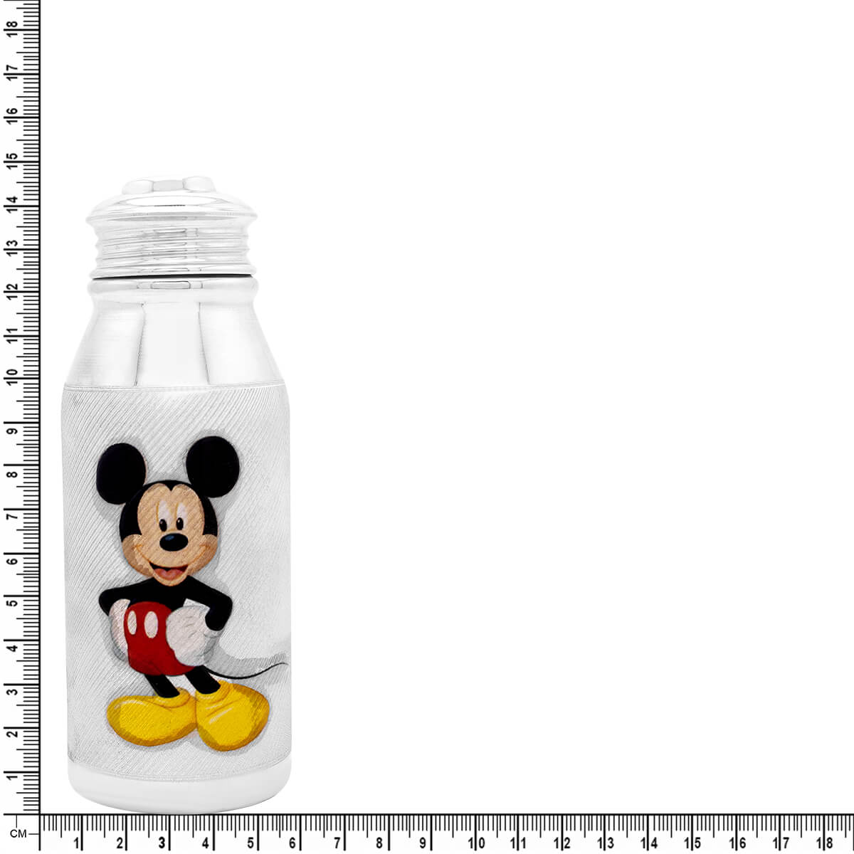 Cheerful Micky Mouse Silver Bottle
