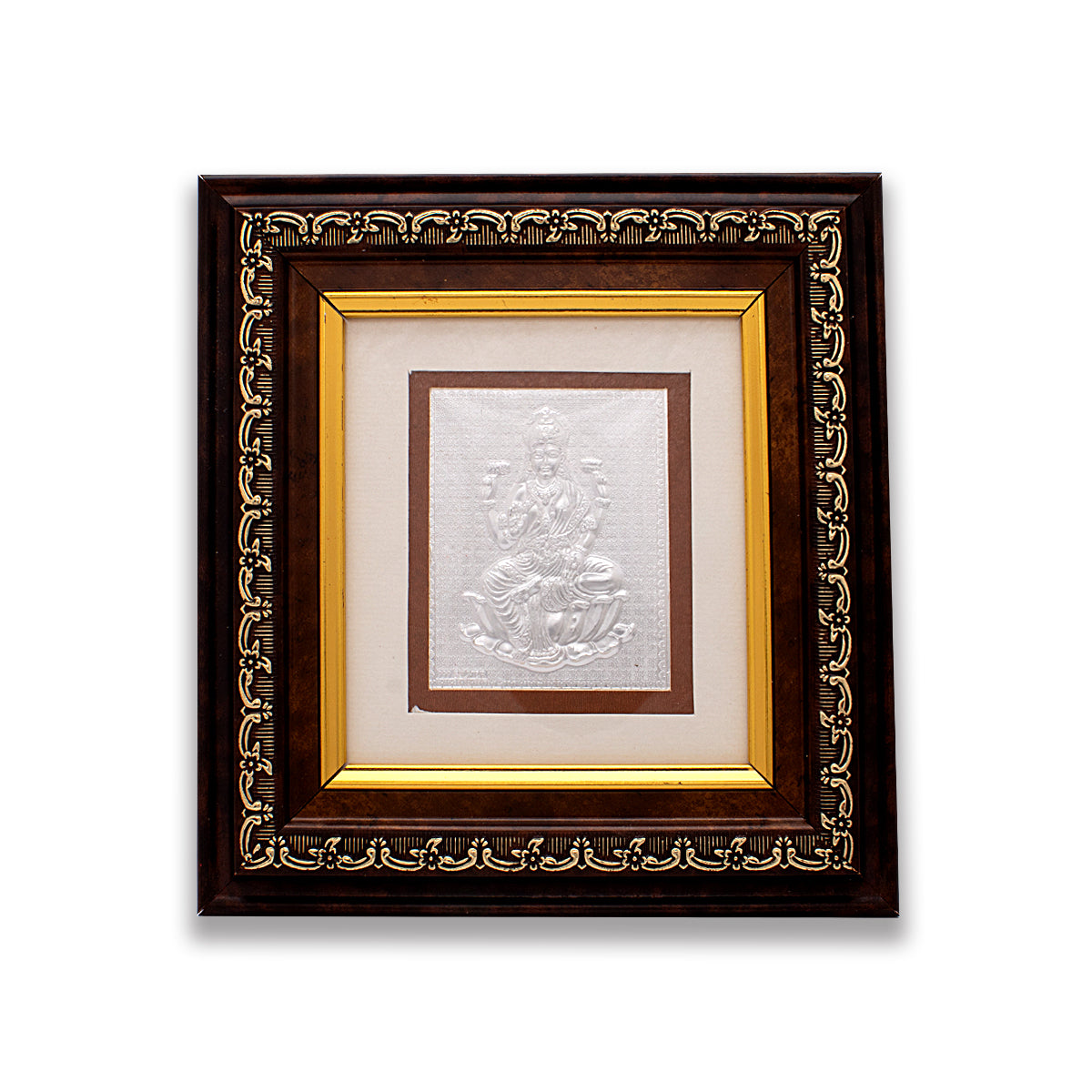 Framed Silver Goddess Lakshmi Idol