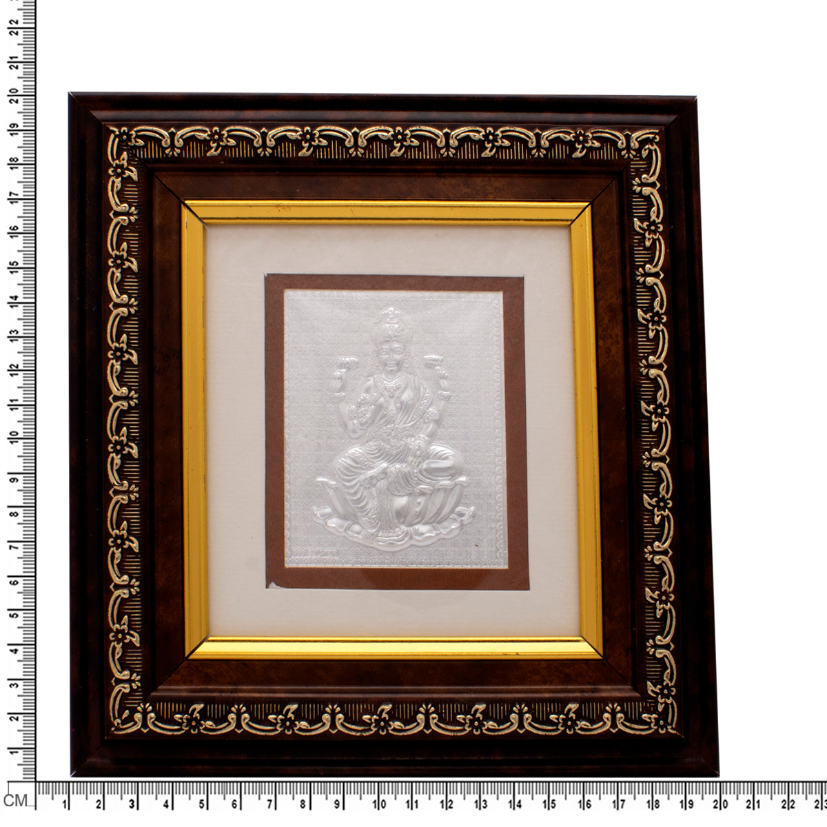Framed Silver Goddess Lakshmi Idol
