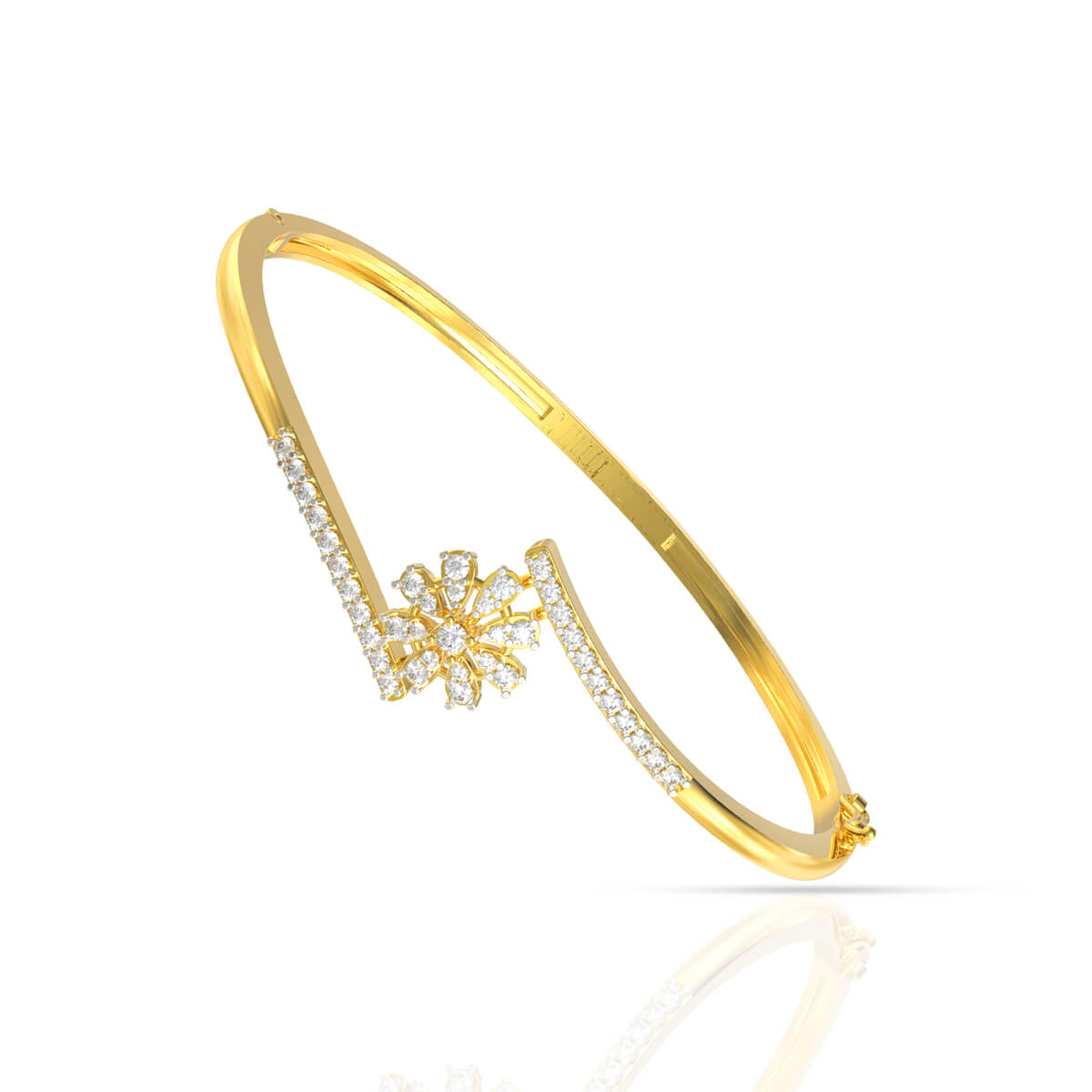 Elegant Flower Charm Diamond Kada