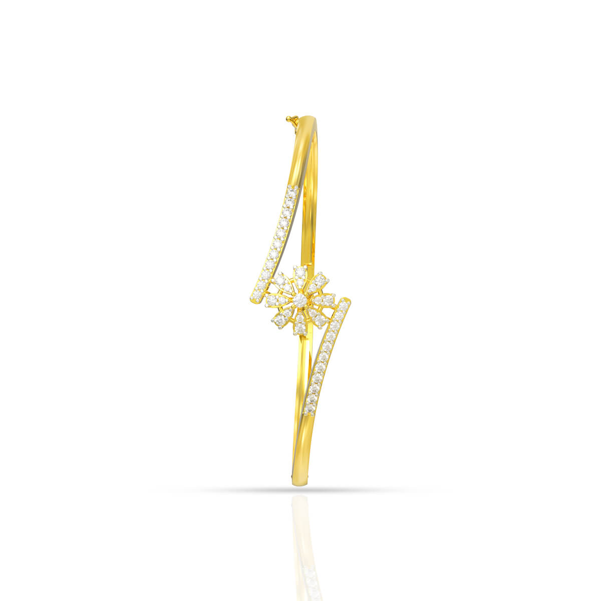 Elegant Flower Charm Diamond Kada