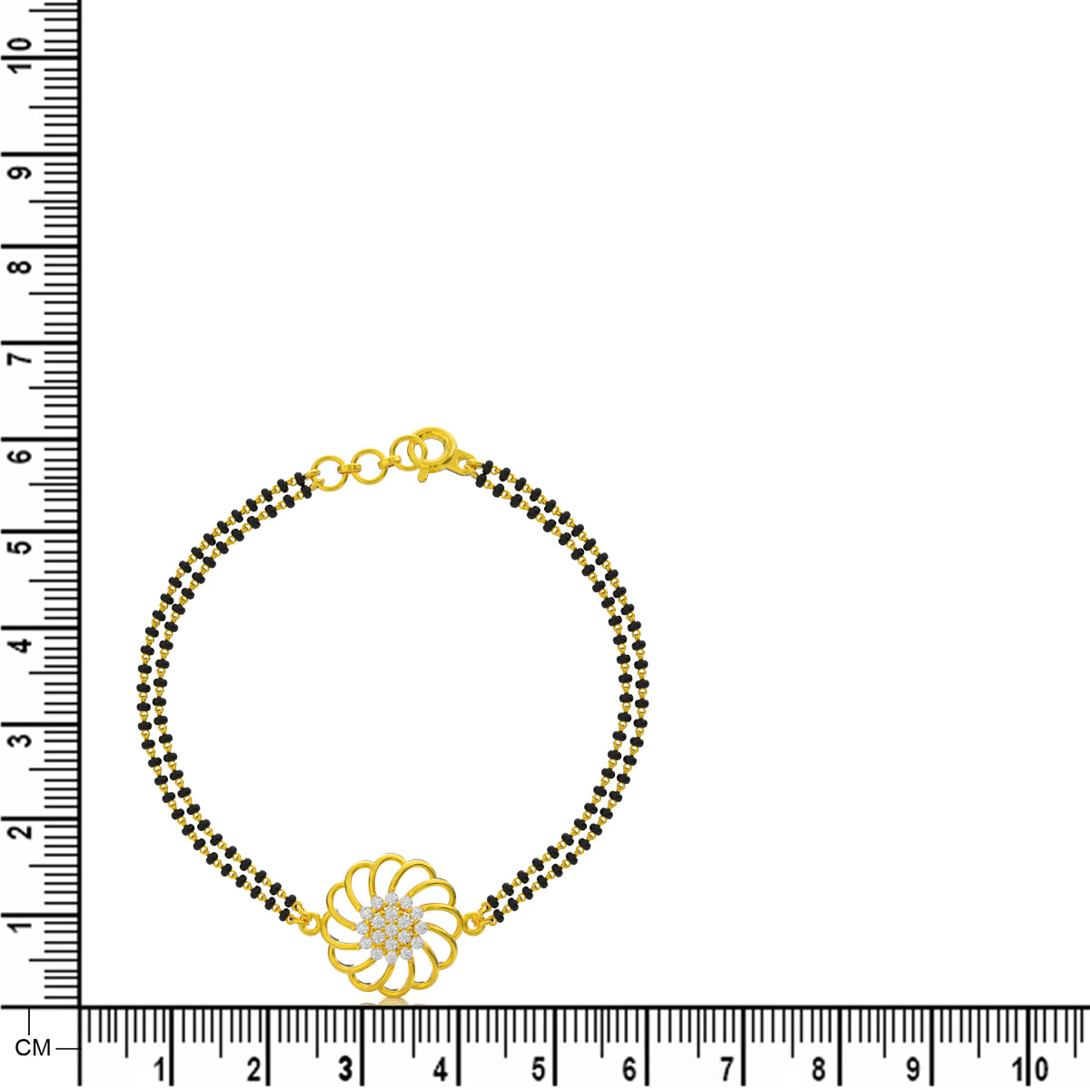 Sparkling Flora Gold Mangalsutra Bracelet
