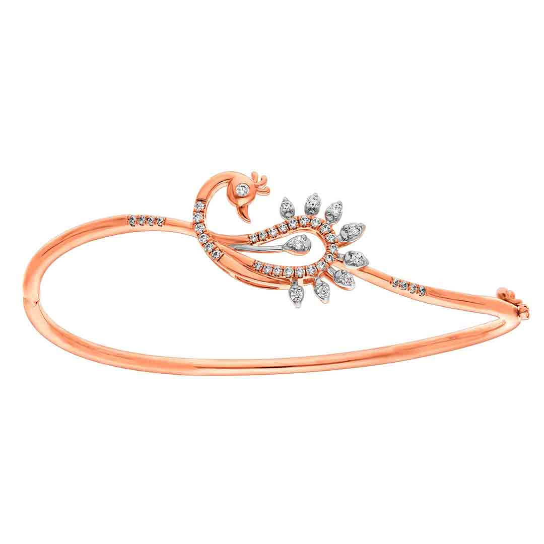 Dainty Peacock Dazzle Diamond Kada