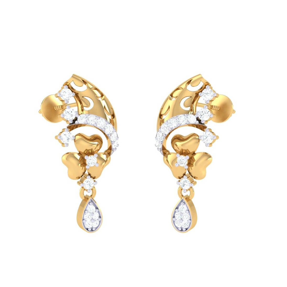 Exquisite Diamond-Set Stud Earrings