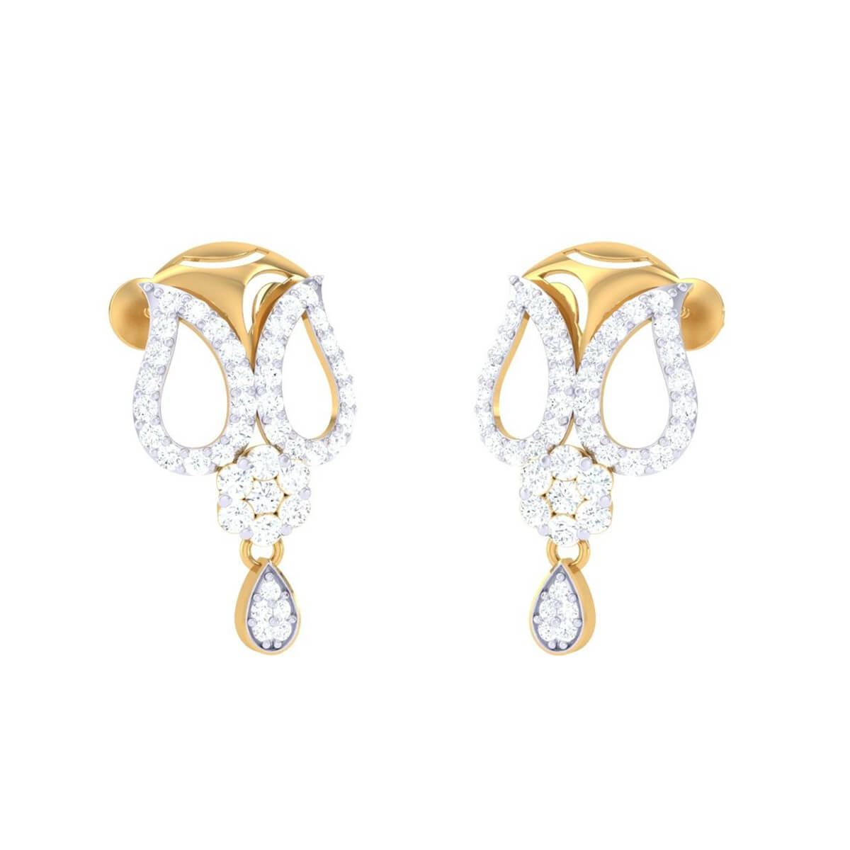 Sophisticated Diamond-Embellished Stud Earrings
