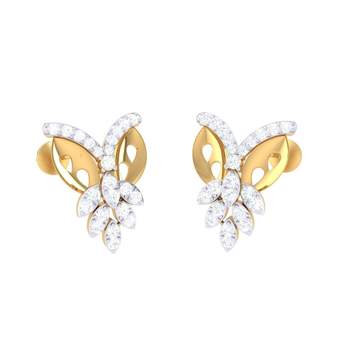 Gracefully Crafted Diamond-Stud Earrings