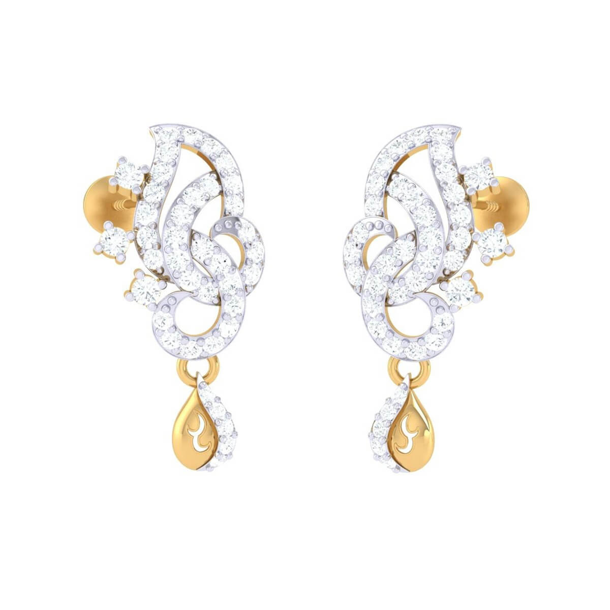 Classic Diamond-Encrusted Stud Earrings