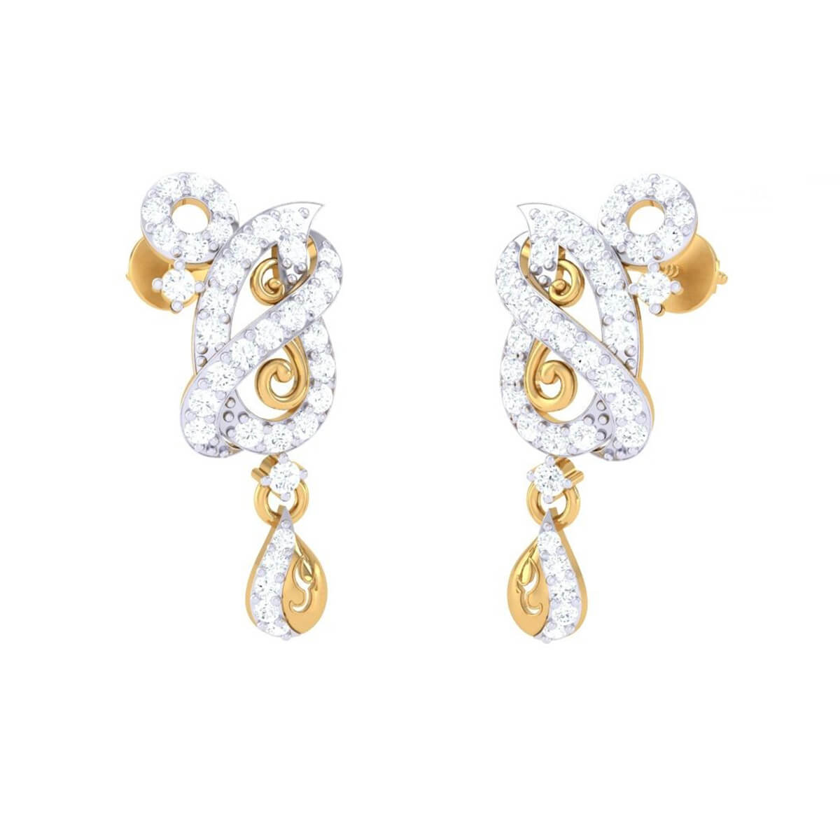 Enchanting Swirl Diamond Danglers