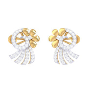 Swirl Elegance 18K Diamond Studs