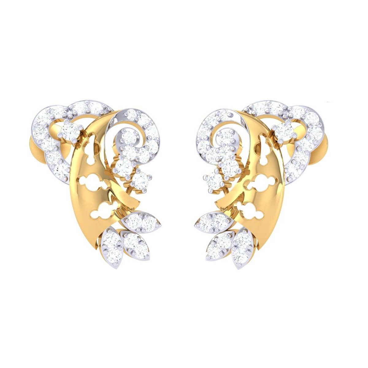 Glamorous Diamond-Accented Stud Earrings