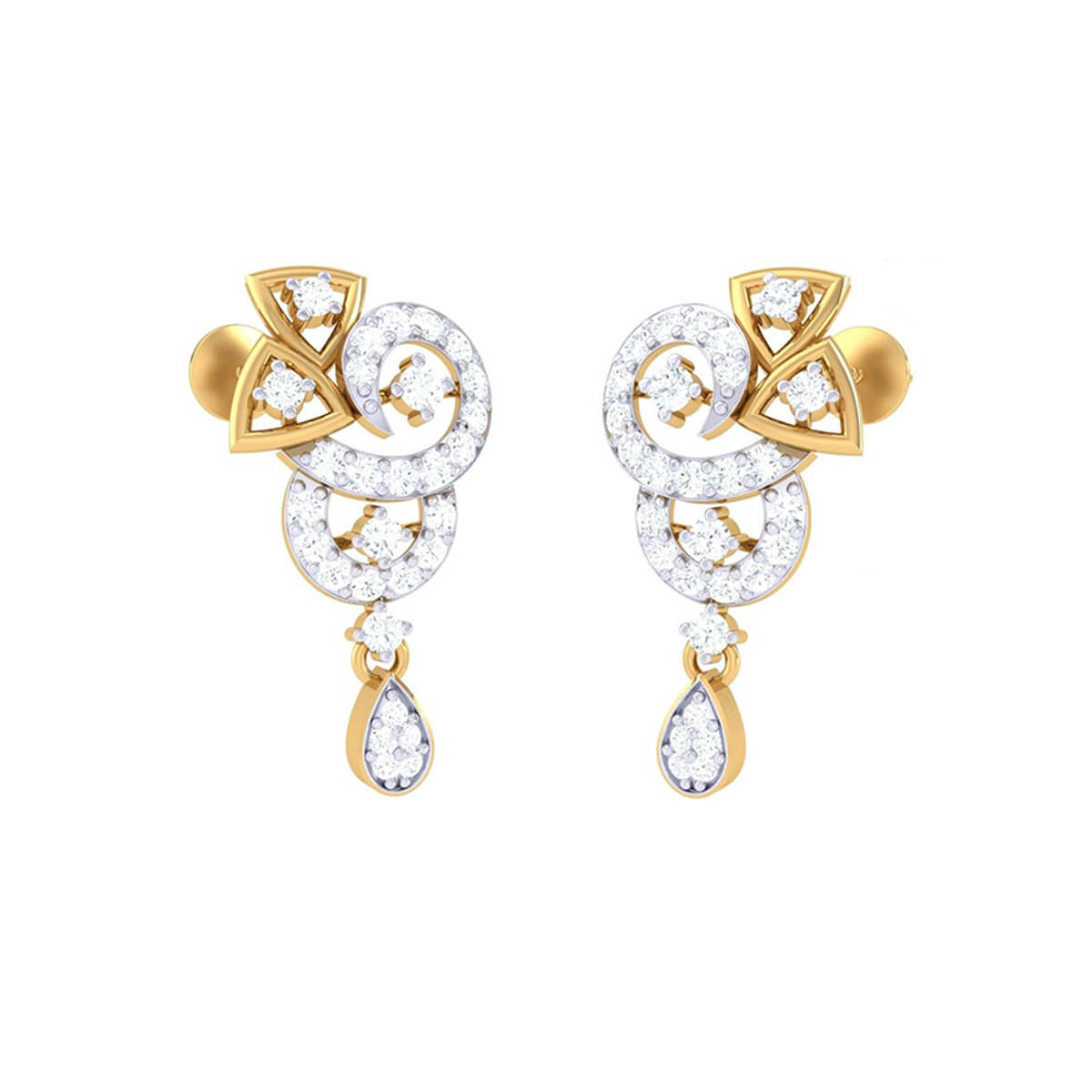 Elegant Graceful Diamond-Encrusted Studs