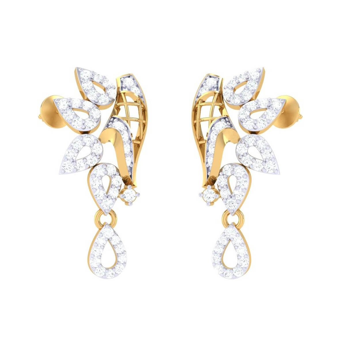 Shimmering Enigmatic Design 18K Danglers