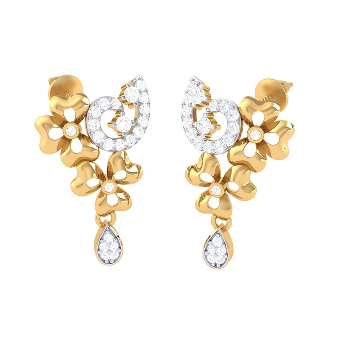 Sparkling Elegance Diamond-Embedded Stud Earrings