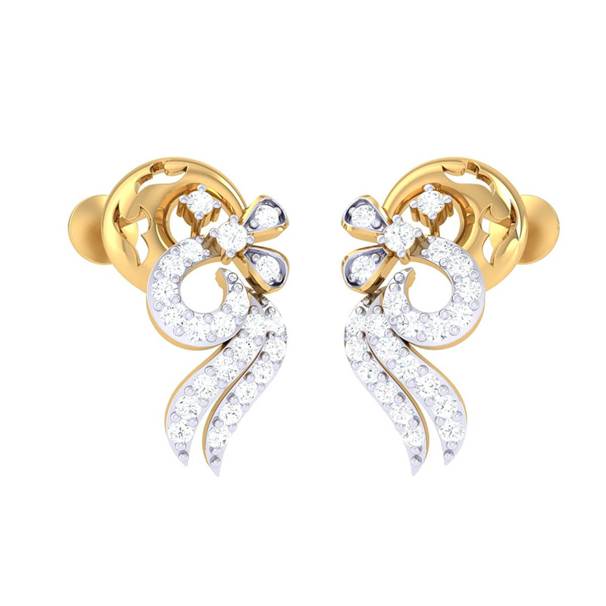 Chic Opulent Diamond-Accented Studs