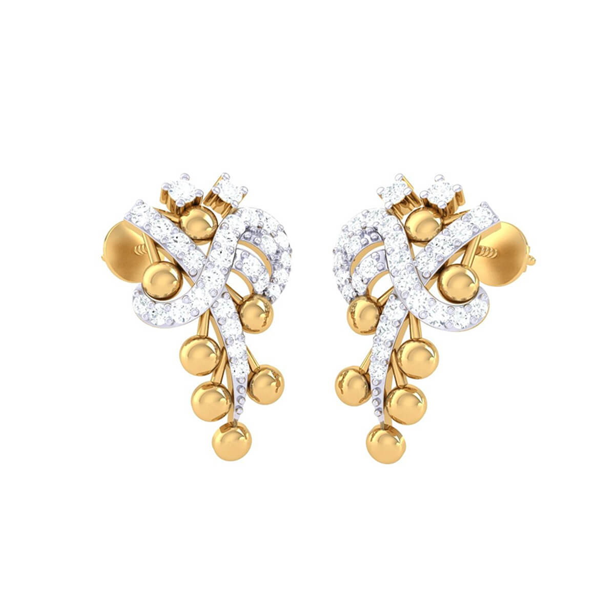 Refined 18K Studs with Dazzling Twist